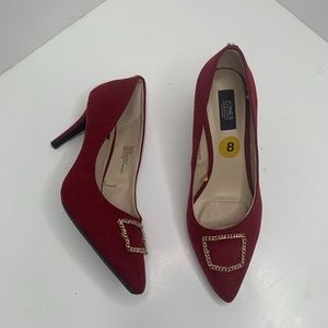 NEW Jones New York | Maroon Pumps with Gold Chain